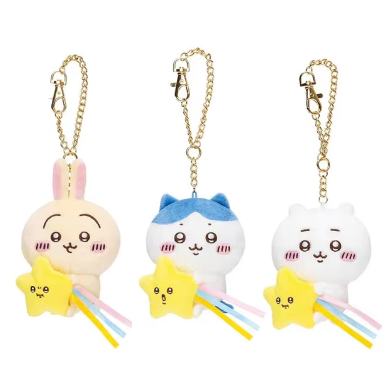 Chiikawa, Hachiware and Usagi Star Plush Keychain - Chiikawa Merch