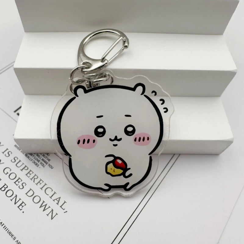 Chiikawa Eating Apple Acrylic Keychain - Chiikawa Merch