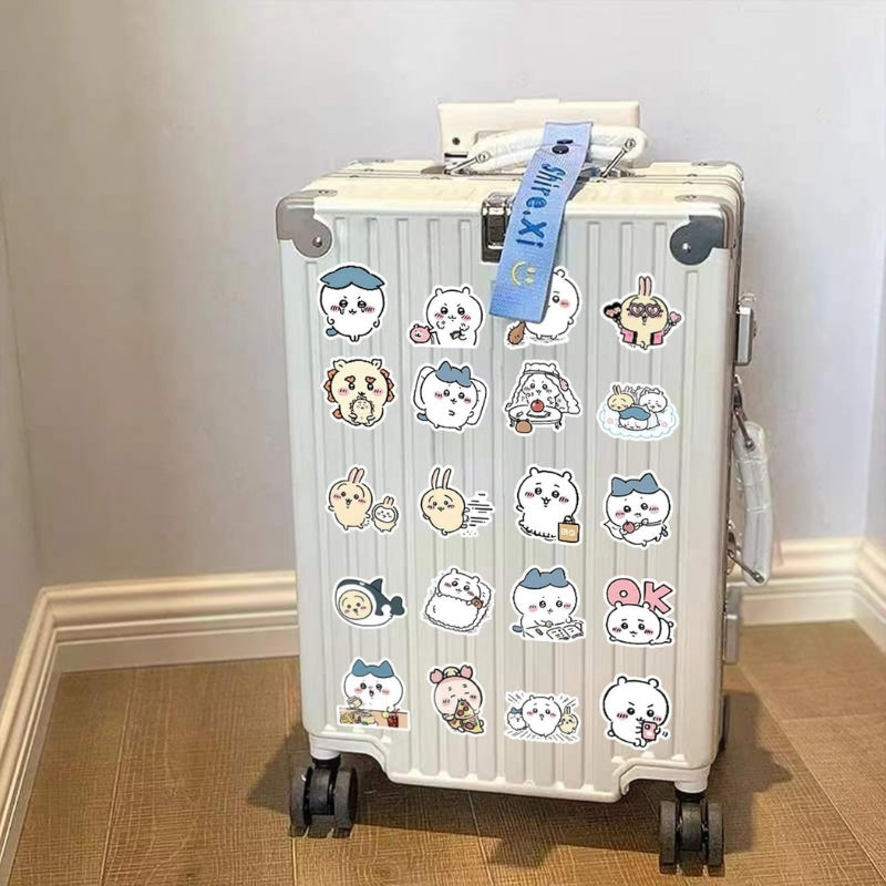 Chiikawa Kawaii Stickers on suitcase  - Chiikawa Merch